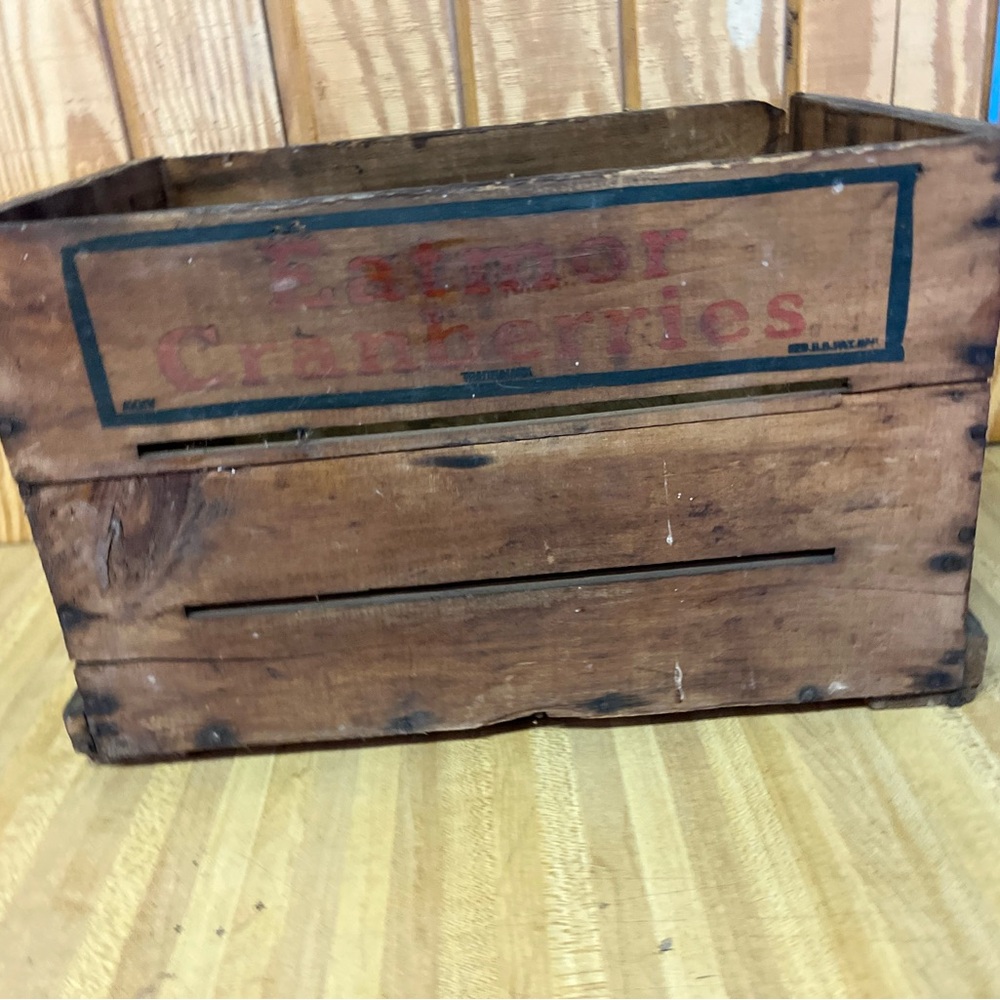 Rustic Wooden Crate Home Accent Eat mor Cranberries